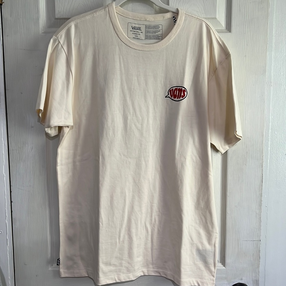 Vans short sleeve cream graphic tee size L
